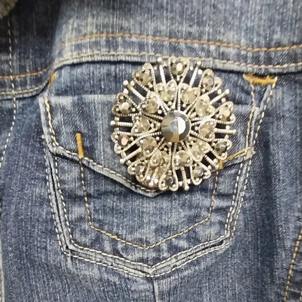 2769 Size M Cato Upcycled Jean Jacket, Tunic - Picture 3 of 7